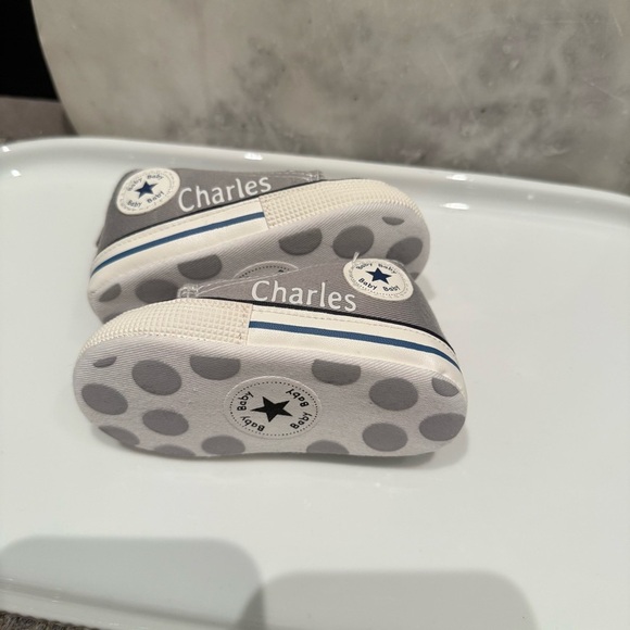 Baby Bakery Other - NWT- Our Baby Bakery Baby Gray High-Top Custom Sneakers  “CHARLES”